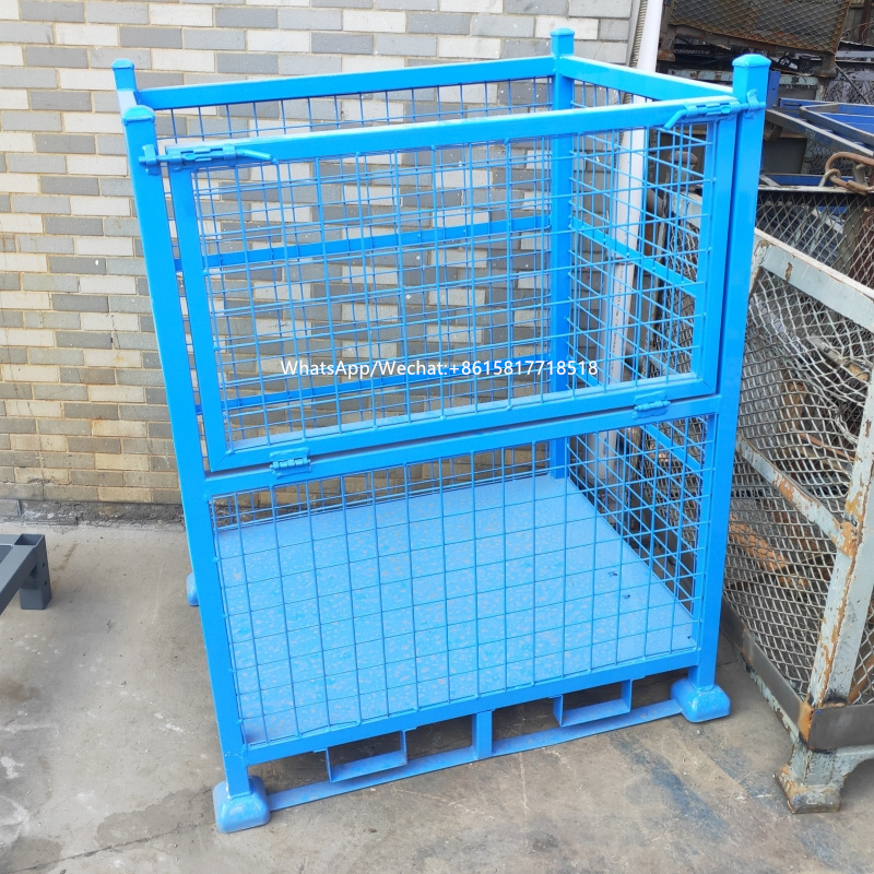 China Supplier Custom Size Steel Foldable Mesh Box Pallet