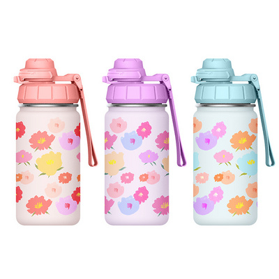 Water Bottles for Kids Drinking Bottle Stainless Steel with Cartoon Personalised 14oz Children Sustainable Wide Mouth Bottle