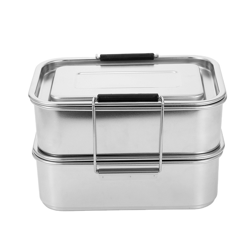 900/1800 ml Eco-Friendly double layer bento box leakproof compartment food container 304 stainless steel lunch box