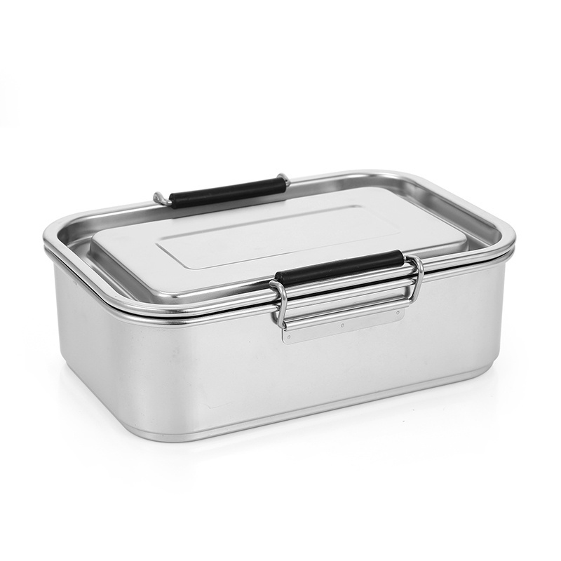 900/1800 ml Eco-Friendly double layer bento box leakproof compartment food container 304 stainless steel lunch box