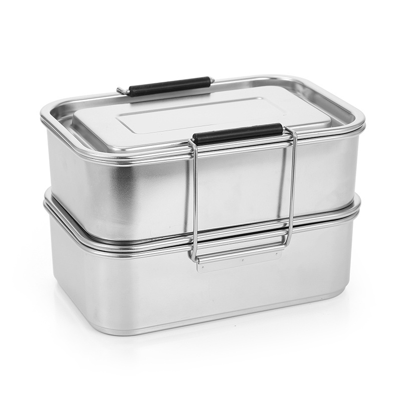 900/1800 ml Eco-Friendly double layer bento box leakproof compartment food container 304 stainless steel lunch box