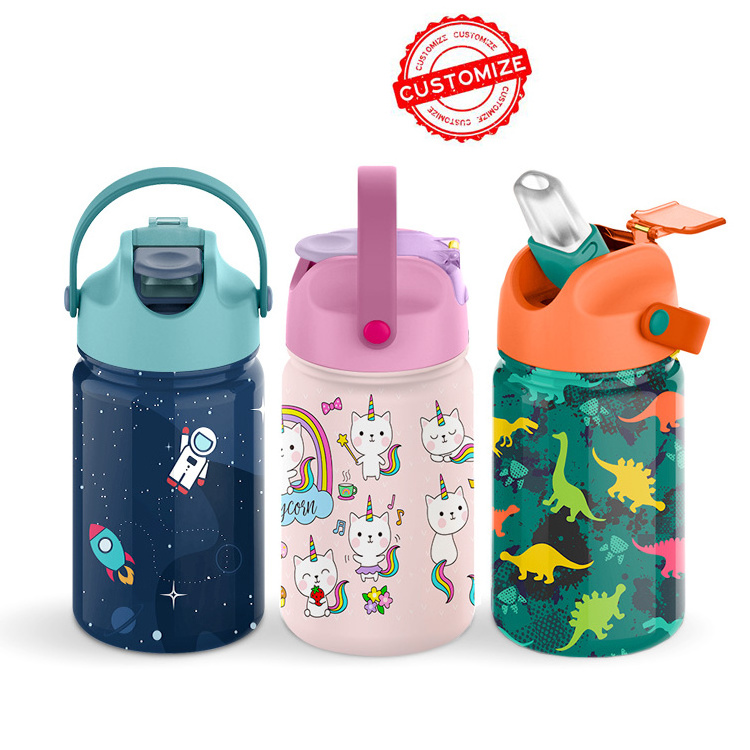 In stock JR. Boys Girls Thermal Double Wall Stainless Steel Water Bottle with Handle Bottle for Kids with Custom Design Logo