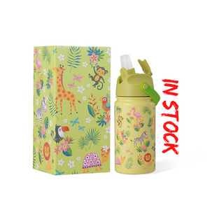 Leak-Proof Thermal Double Wall 14oz Stainless Steel Water Bottle with Handle Bottle for Kids with Custom Design Logo 14oz 10oz