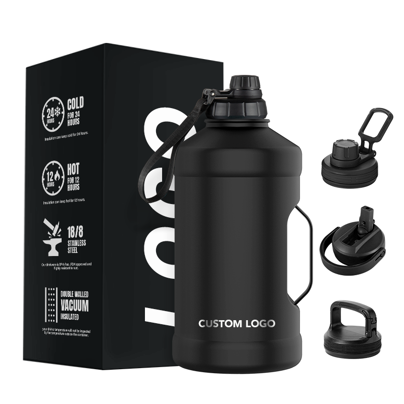 2023 New Arrival Half Gallon 2.2L Stainless Steel Sports Gym Bottle Water Jug With Handle