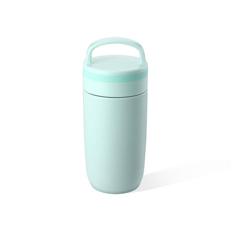 New Design ODM 350ml Custom Logo Double Wall Stainless Steel Insulated Coffee Mug With Spout Lid