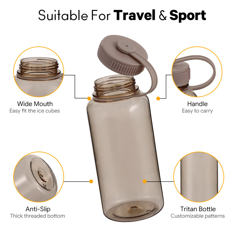 Most Popular Sustain 1L BPA Free Non-Toxic Plastic Tritan Wide Mouth Water Bottle