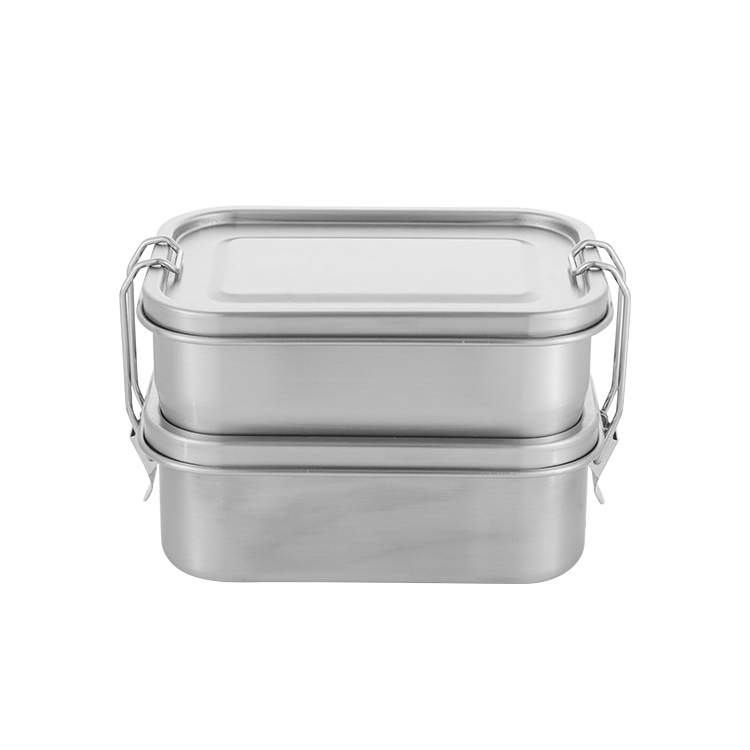 Leak Proof Stainless Steel Lunch Box Bento Box Optional Dividers Leakproof Silicone Seal Food Storage Container