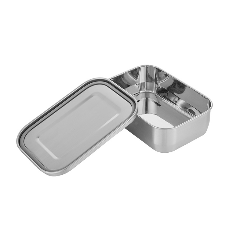 Leak Proof Stainless Steel Lunch Box Bento Box Optional Dividers Leakproof Silicone Seal Food Storage Container