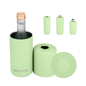 Wholesale Everich water bottle Shrink mouth design stainless steel Can with silicone material and Anti-slip silicone pad