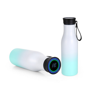 Customized Smart Water Bottle Stainless Steel Thermo Bottle Portable Sealed Led Digital Display Water Bottle