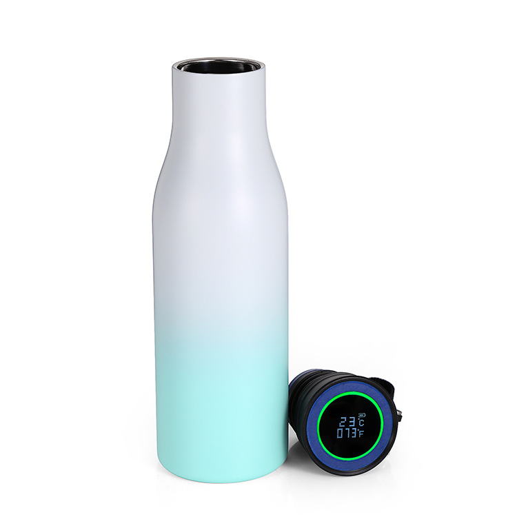 Customized Smart Water Bottle Stainless Steel Thermo Bottle Portable Sealed Led Digital Display Water Bottle