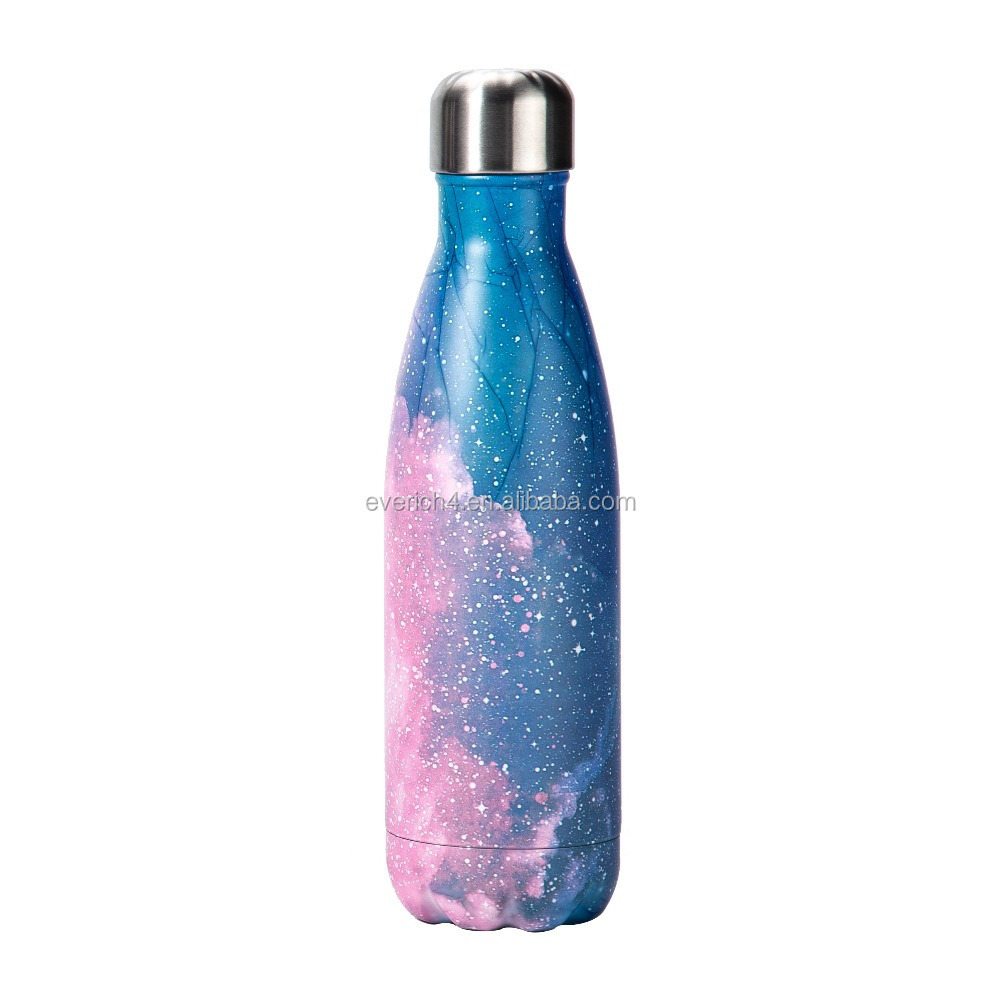 Everich 500ML Small Mouth Cola Shape Bottle Bowling Bottle Stainless Steel Starry Cup Gift Water Bottle