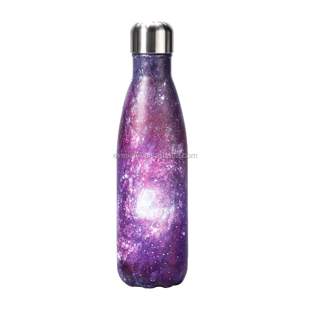 Everich 500ML Small Mouth Cola Shape Bottle Bowling Bottle Stainless Steel Starry Cup Gift Water Bottle