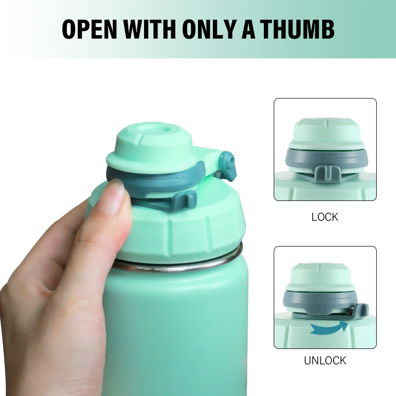 32oz new design Double Wall Wide Mouth Stainless Steel Water Bottle with Straw Sports Canteen Great for Hiking & Biking