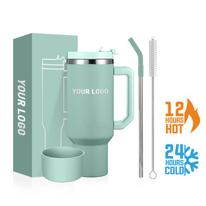 40oz Mug Adventure Quencher Double Wall Customizable  304 Stainless Steel Leak-Proof 40oz Travel Tumbler With Handle Straw