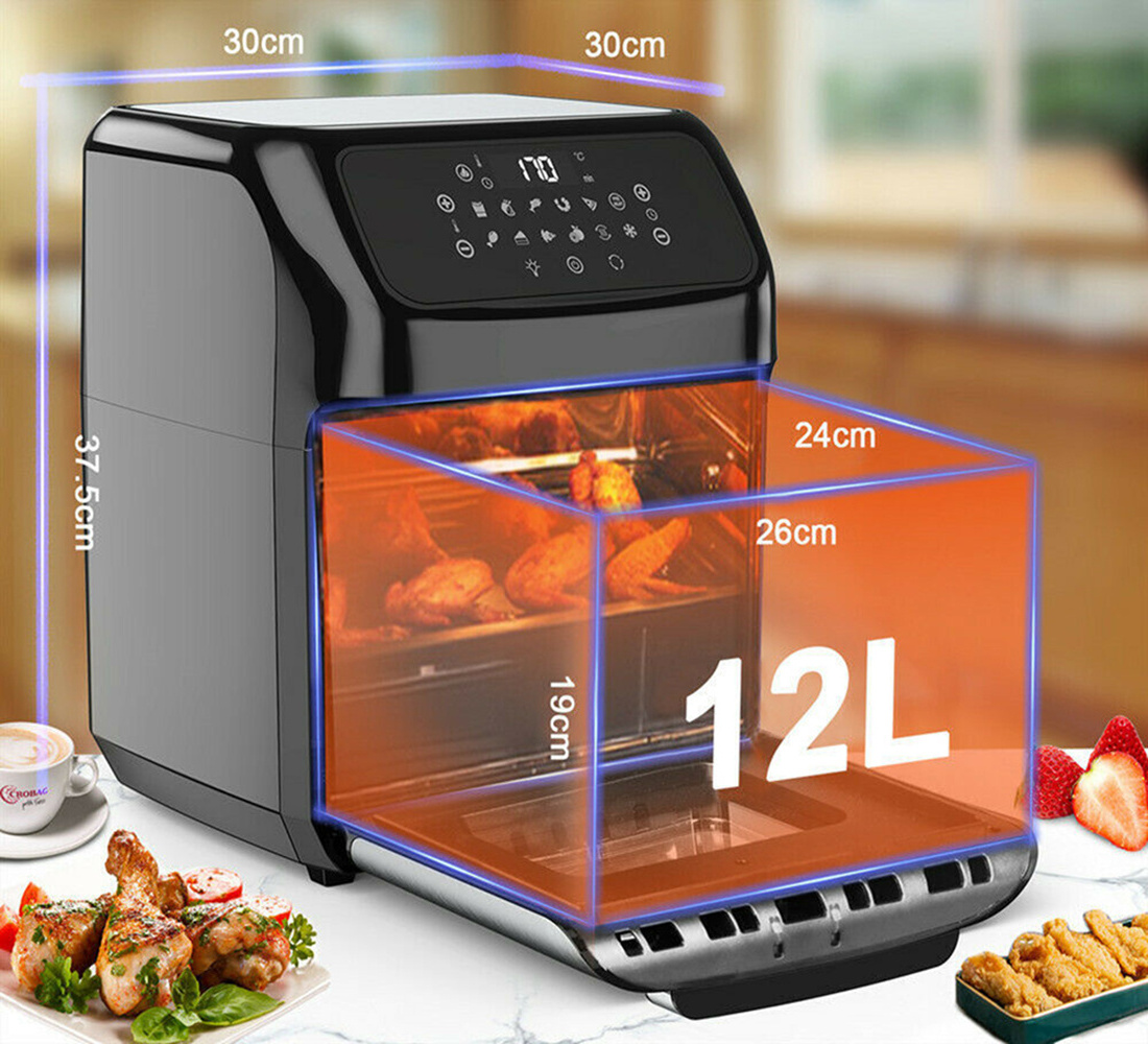 1800W 12L Digital Air Fryer Oven Oilless Cooker Multi-function High Quality Air Fryer Toaster With 12 Cooking Recipes