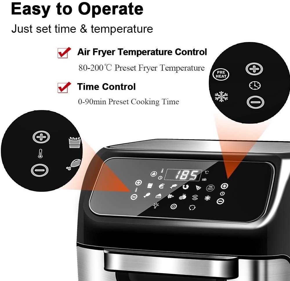 1800W 12L Digital Air Fryer Oven Oilless Cooker Multi-function High Quality Air Fryer Toaster With 12 Cooking Recipes