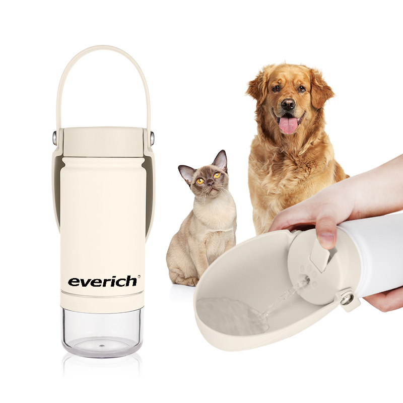 Custom Stainless Steel 2 in 1 Dog Water Bottle Pets Drinking Bottle with Different Lids Double Wall Water Bottle with SK Base