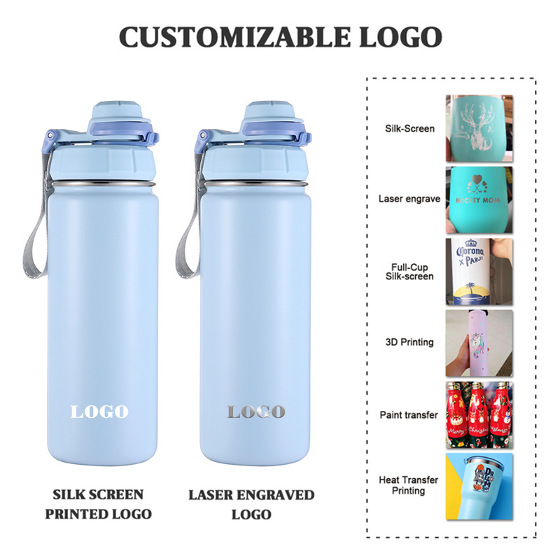 32oz Double Wall Wide Mouth Drinking Flasks Stainless Steel Water Bottle with Straw Sports Bottle with Lid