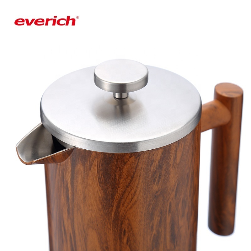 Portable EVERICH Travel French Press Coffee Kettle And Tea Maker Double Wall Stainless Steel Coffee Pot And Pitcher