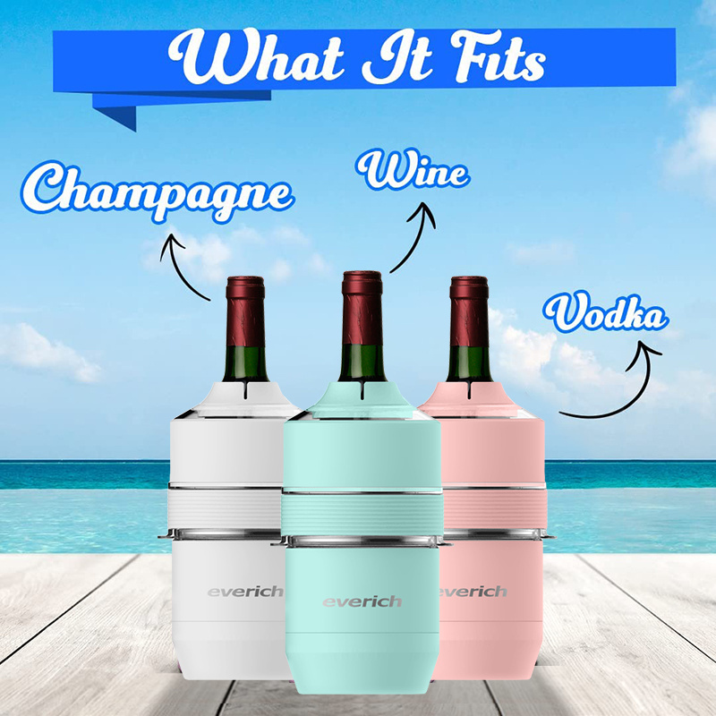 30oz Wine Chiller Stainless Steel Cooler Insulated Double Wall Ice Cooler With Different Color