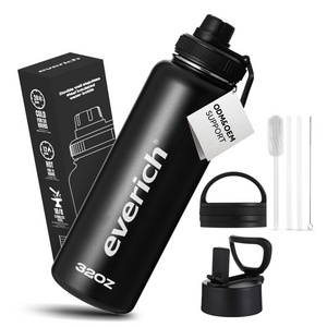 GYM outdoor 32oz 40oz Double Wall Vacuum Insulated Sport Stainless Steel Water Bottle lid With OEM Custom Handle Lids