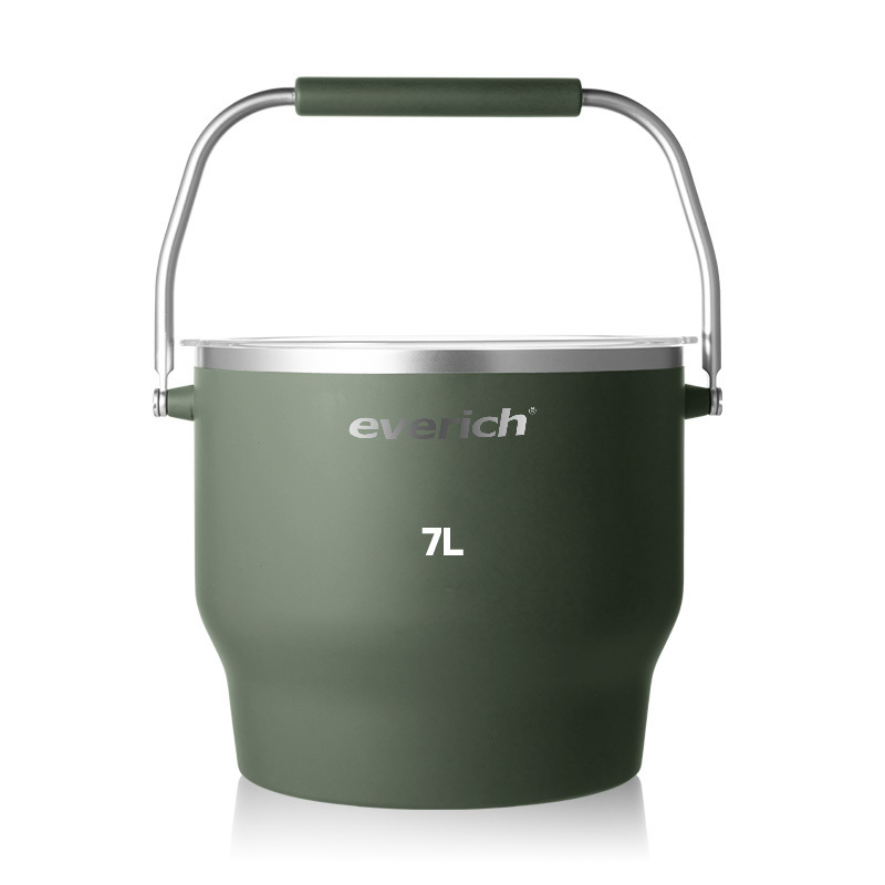 Double-Wall Stainless Steel Ice Bucket  Insulate With Lid and Ice Tong 3 L Included Strainer Keeps Ice Cold