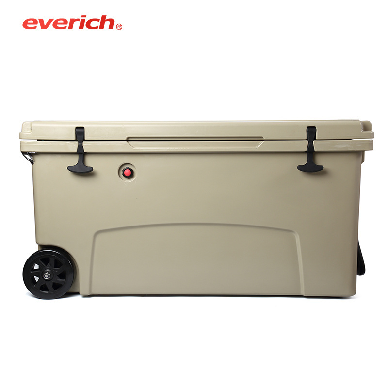 Ice Cooler Box with Lock & Wheel Hard Can Coolers Keep Food Fresh Perfect for Fishing Boating