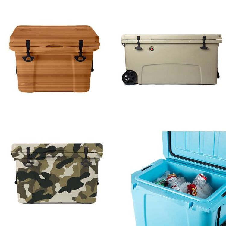 Cooler Fishing Boating Durable Keep Fresh Hard Cooler Box with Lock and Wheel