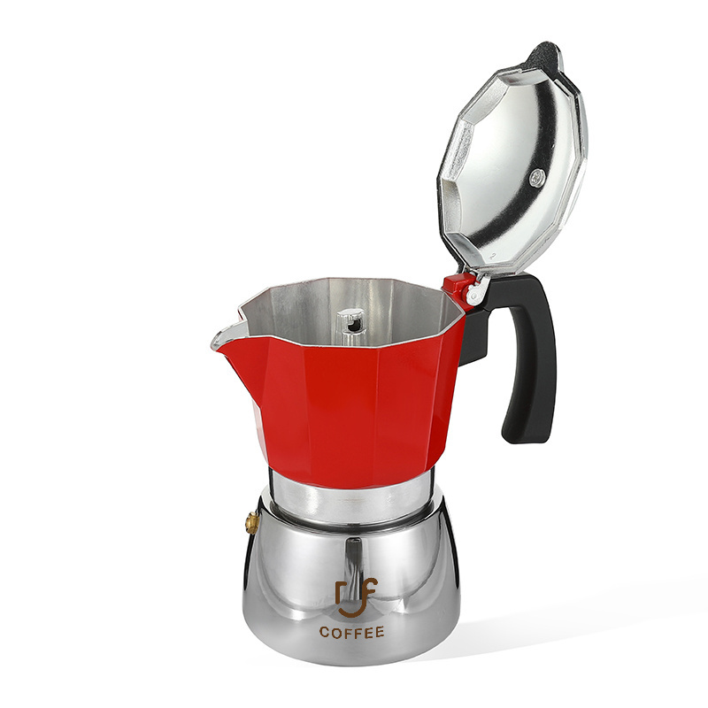 New Design 2 Cups Stainless Steel Moka Pot Classic Italian Style Espresso Cup Coffee Makes Stovetop Mokapot