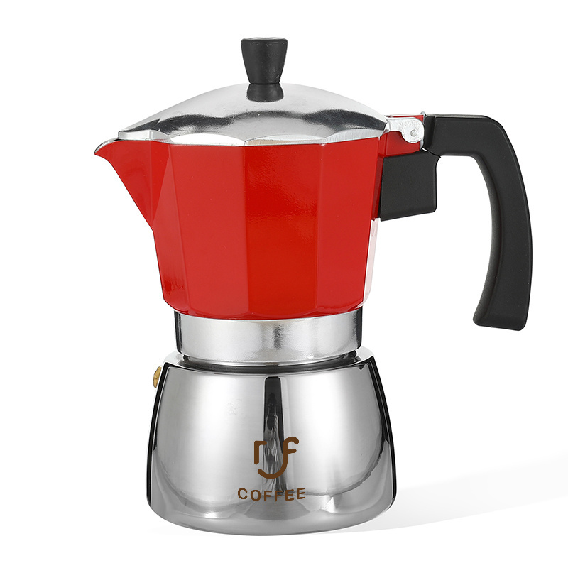 New Design 2 Cups Stainless Steel Moka Pot Classic Italian Style Espresso Cup Coffee Makes Stovetop Mokapot