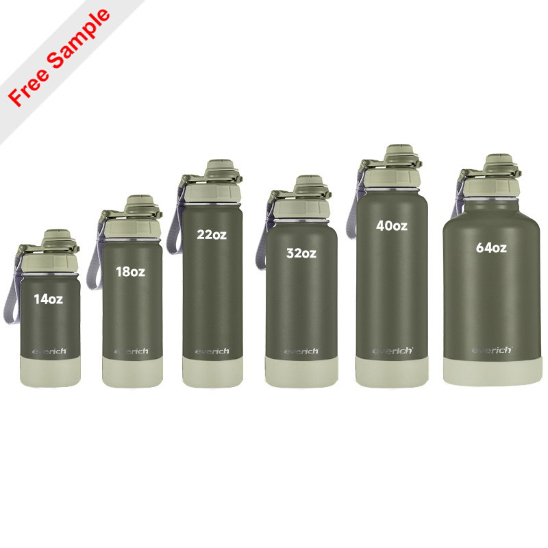 Custom Logo 32oz Stainless Steel Insulated Flask Thermos Sports Water Bottle with 3 Lids and Brush