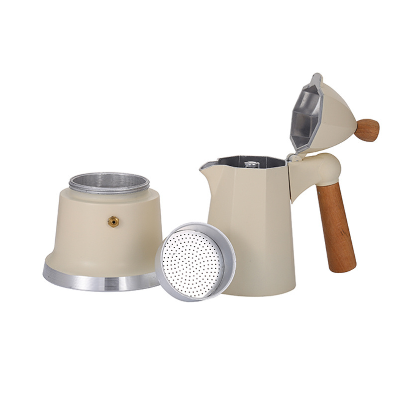 1 Cup 3 Cups 6 Cups Cuban Coffee Maker Percolator Stovetop Cute Mini Aluminum Moka Pot with Custom Logo