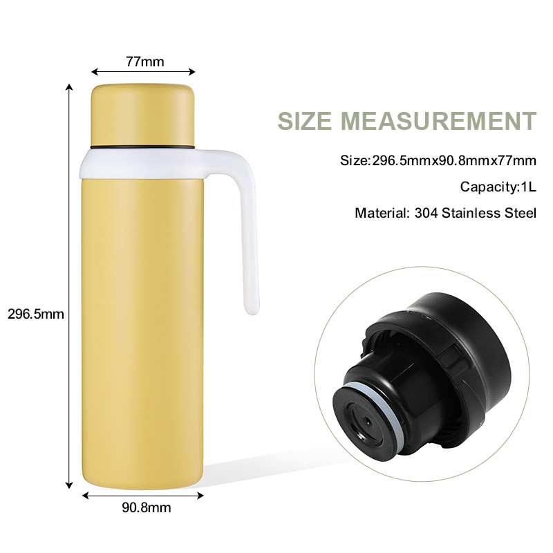 Simple 1000ml Insulated Coffee Carafe Flask Stainless Steel Thermos Teapot for Hotel Restaurant