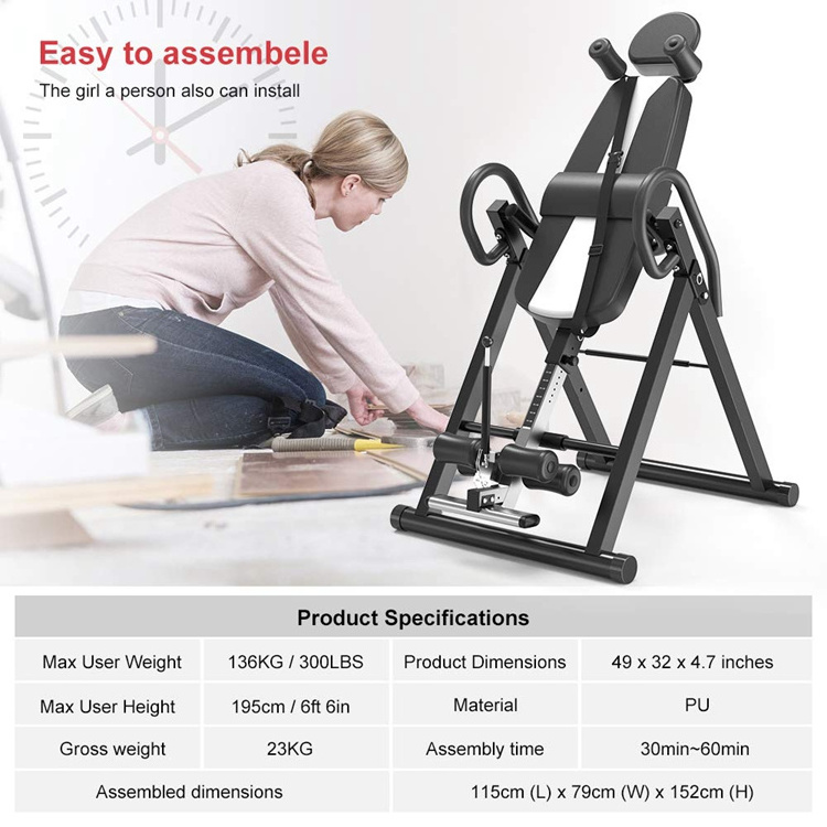 High Quality Professional Electric Handstand Machine Inversion Therapy Tables for Reduce Back Pain