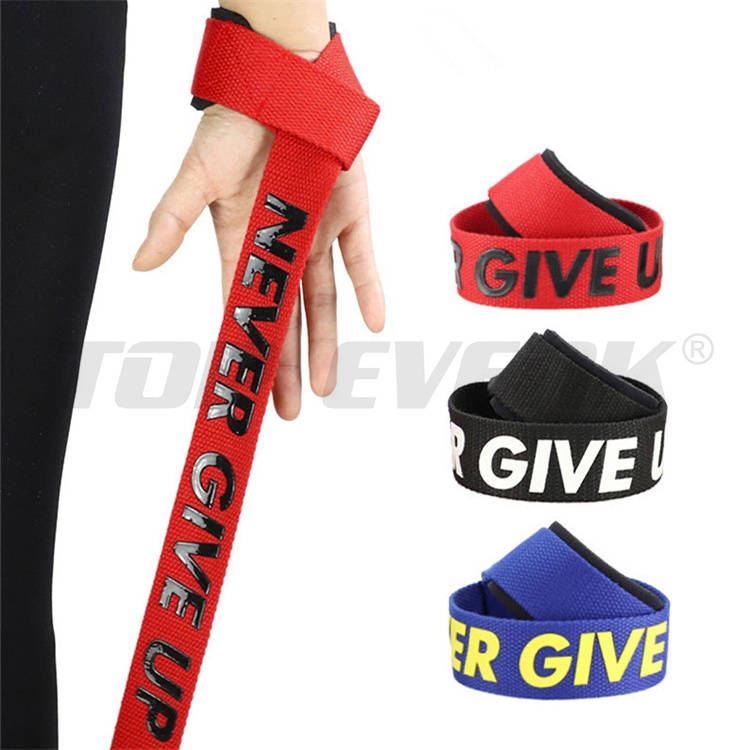 Custom Logo Wrist Protection Bodybuilding Training Gym Weight Lifting Wrist Straps