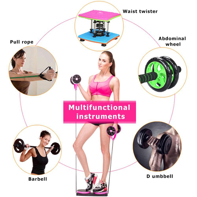 Professional Fitness Gym Waist Slimming Trainer Exercise Workout Equipment Double Abdominal Wheel Roller