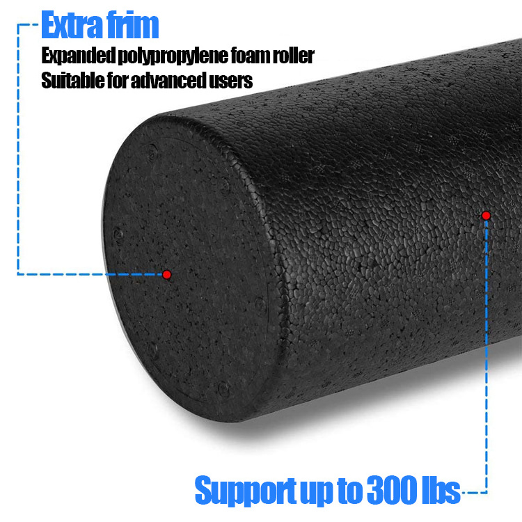 High Density EPP Body Muscle Massage Black and Speckled Colors Round Muscle Solid Extra Firm EPP Foam Roller for Gymnastic Yoga