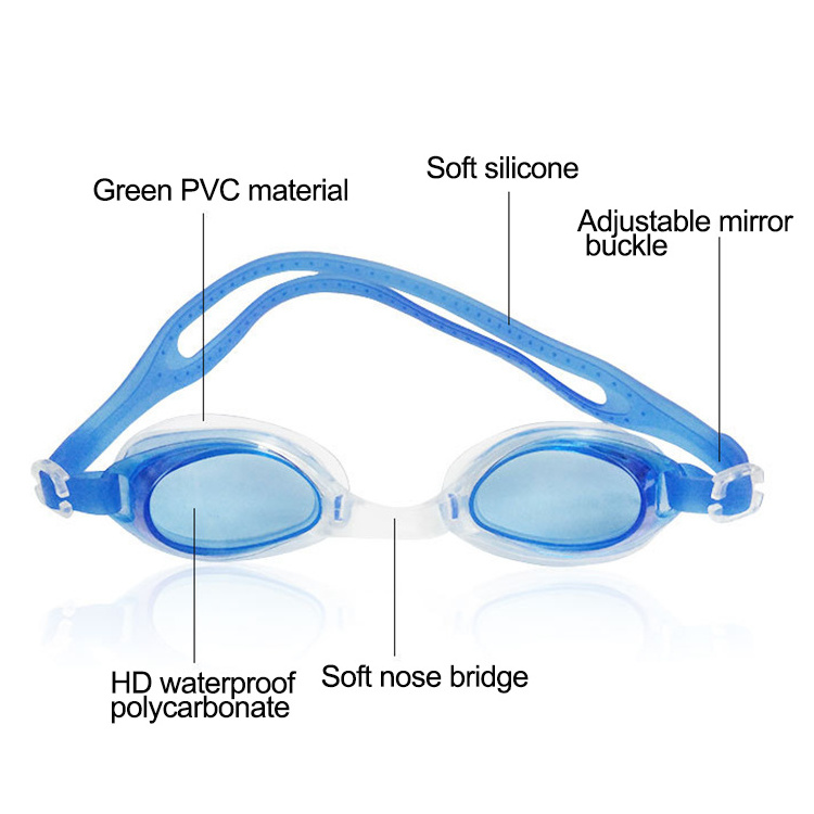 Custom Logo Silicone Strap Swimming Pool Gear Best Waterproof Swim Goggles