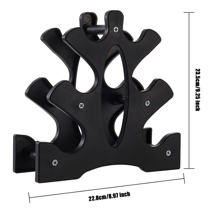 Home Office Exercise Accessoires 3 Tier Dumbbells Weights Handle Stand Small Plastic Holder Dumbbell Rack Stand