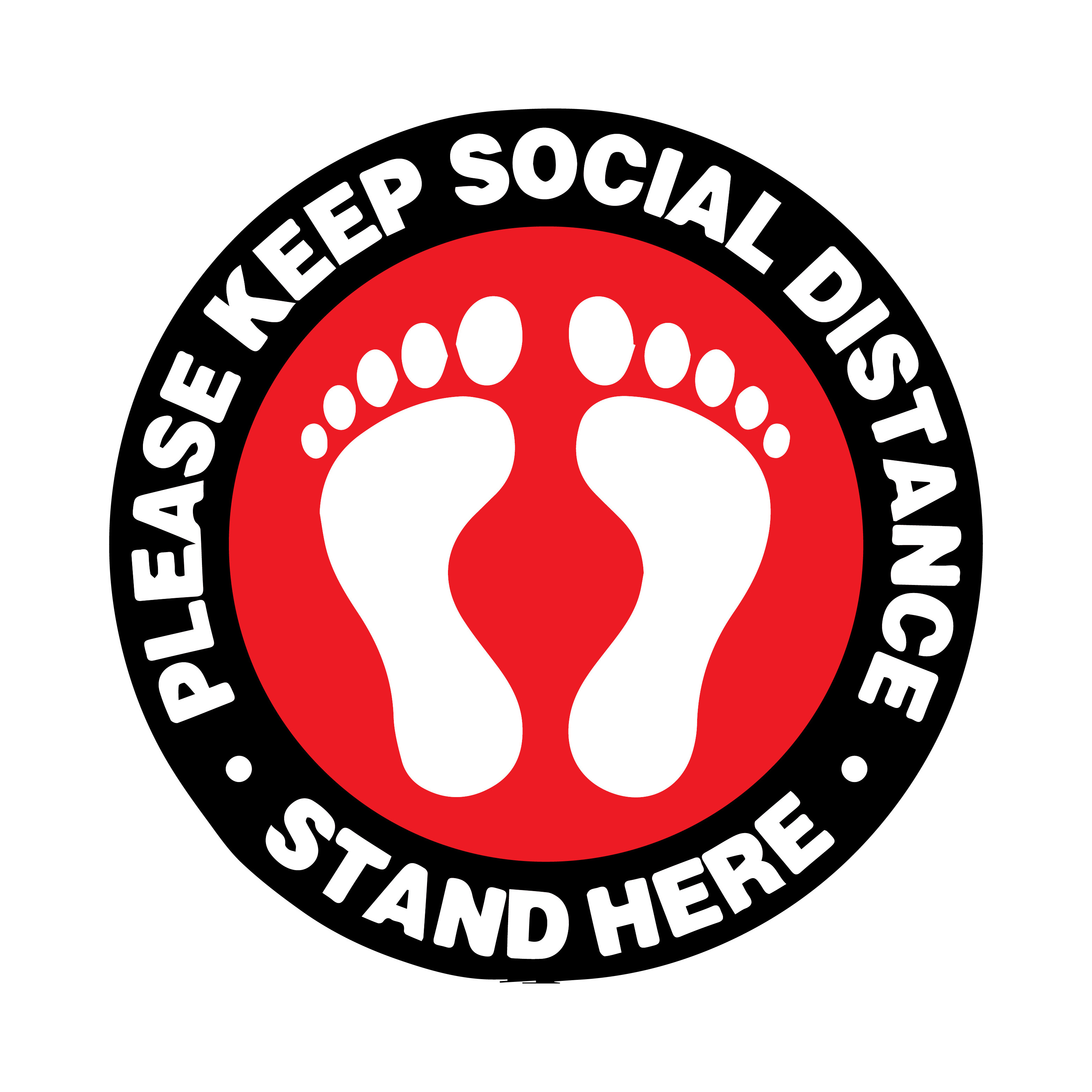 Custom Design Keep Social Distance Safety Sign Warning Floor Sticker Decals Line Up