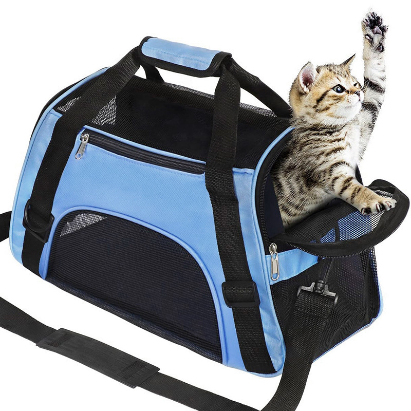 Wholesale Custom Large Capacity Breathable Portable Expandable Foldable Travel Cat Bag Dog Bag Pet Carriers Pet Cages, Carriers