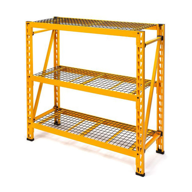 4-Foot Tall 3 Shelf Steel Wire Deck Industrial Storage Rack