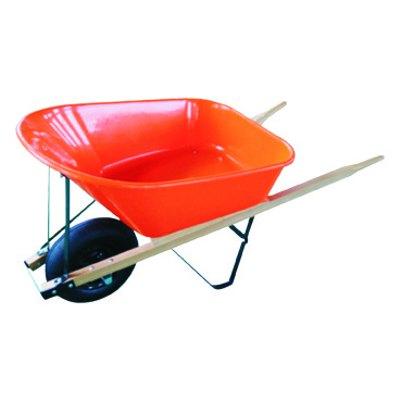 6 CU.FT. Wheelbarrow Manufacturer Plastic Tray Wood Handle