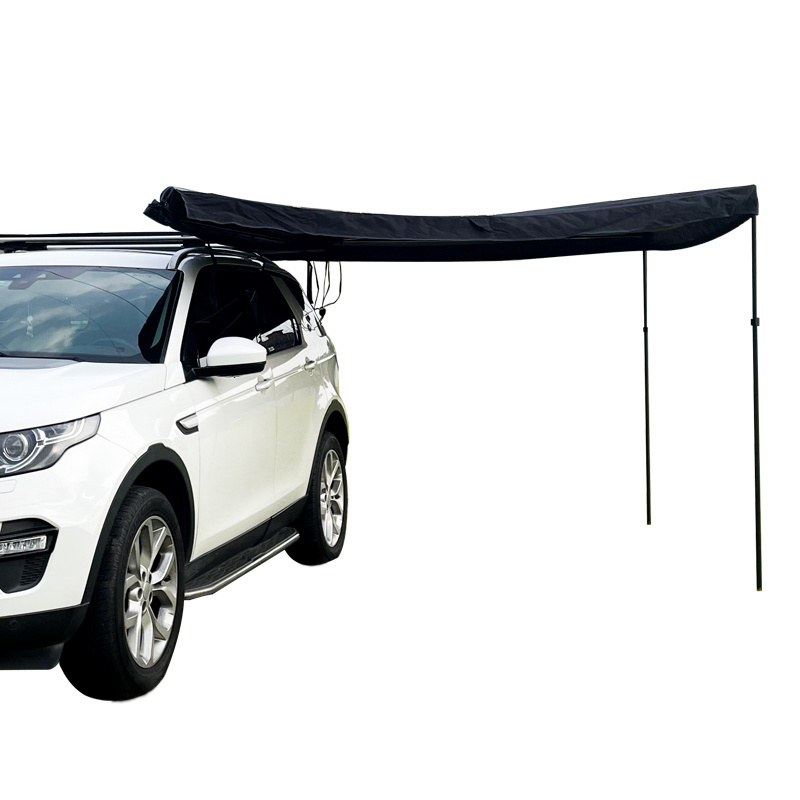 Hot Sale 270 Degree Manual Open Roof Umbrella Tent with Aluminium Alloy 2.5m Car Side Awning With LED Light