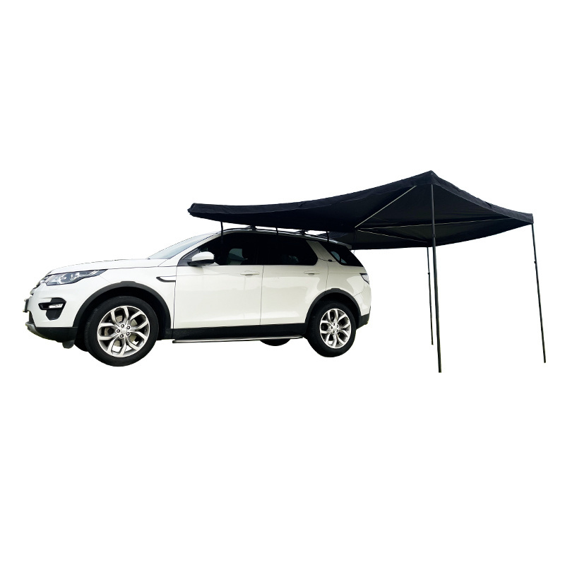 Hot Sale 270 Degree Manual Open Roof Umbrella Tent with Aluminium Alloy 2.5m Car Side Awning With LED Light