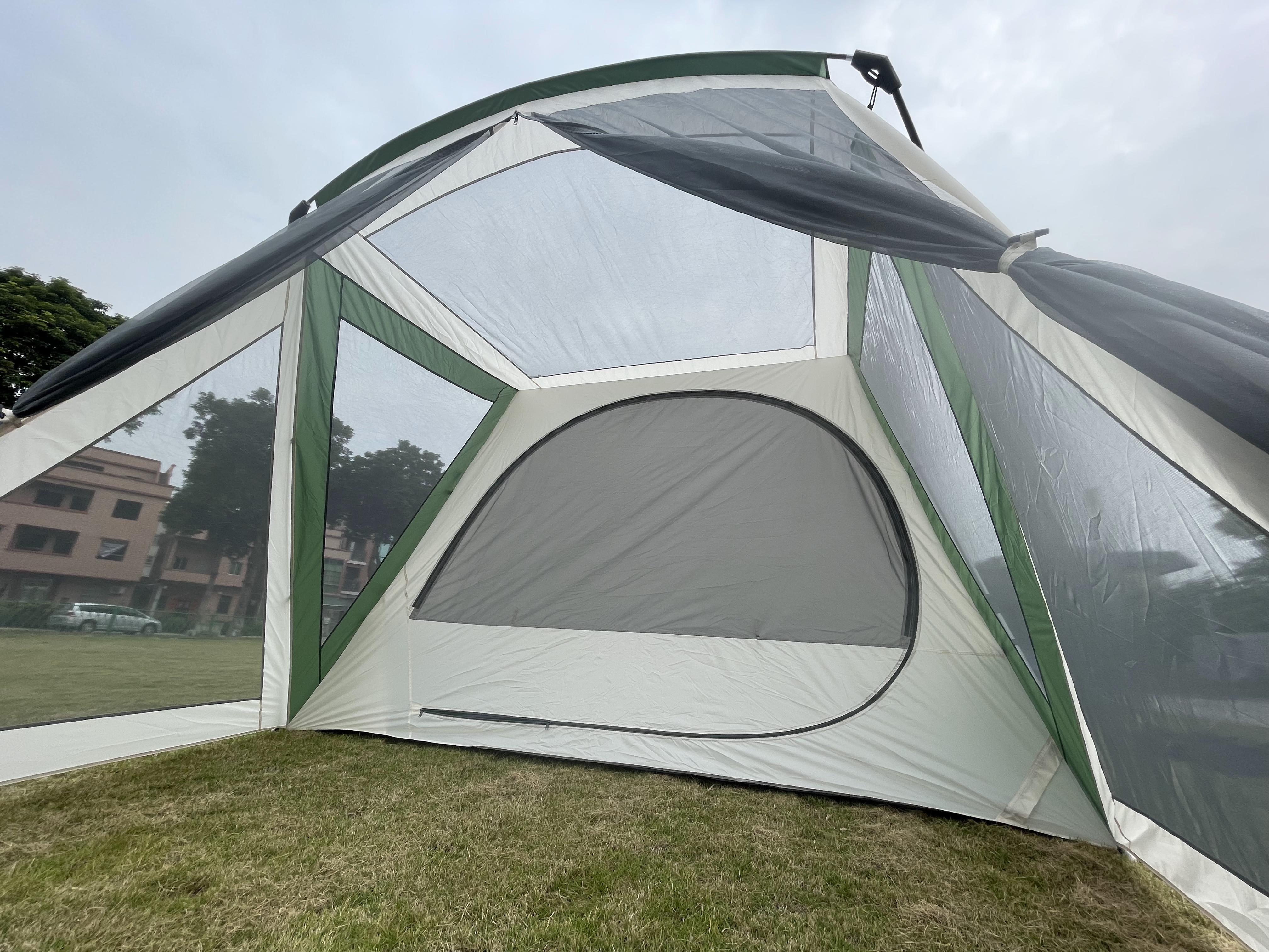 New Design 6-8 Person Outdoor Waterproof Folding Fiberglass Poles Luxury Camping Glamping Tent