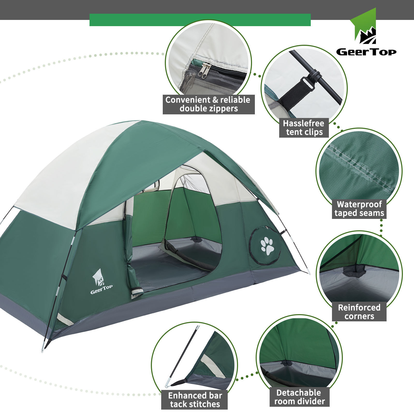 Camping Tent 2 Person 1-2pet High Quality Wholesale Portable Foldable Automatic Pop up glamping Tent