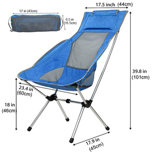 Lightweight Folding High Back Camping Chair with Headrest