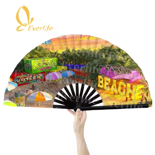 Custom Logo Printed Design Sample Bamboo Sticks For Hand Fans